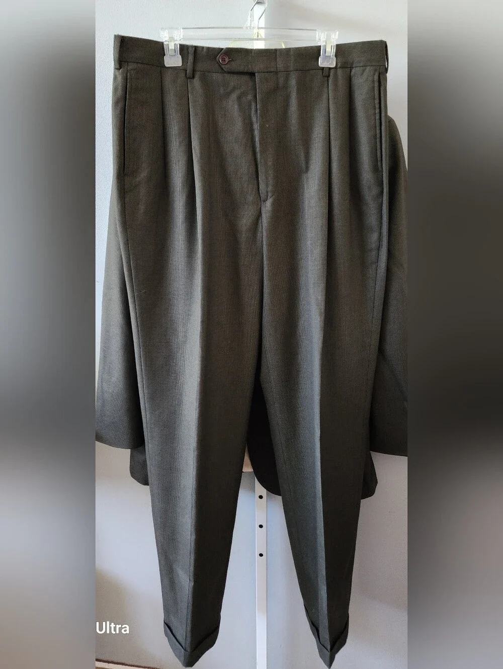 Nautica Men's Olive Two-Piece Suit Jacket and Trousers